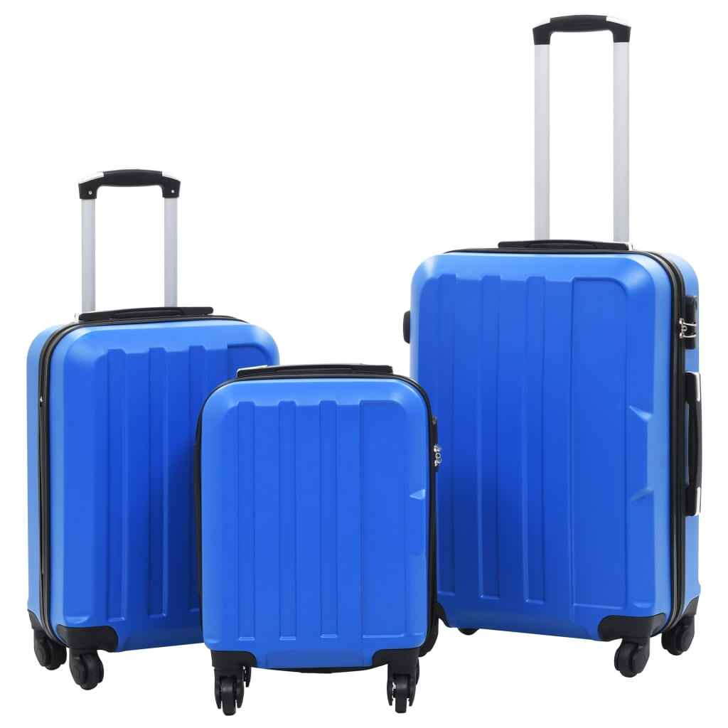 gewelddadig vlotter explosie vidaXL 3-delige Harde kofferset ABS blauw – Aventuras