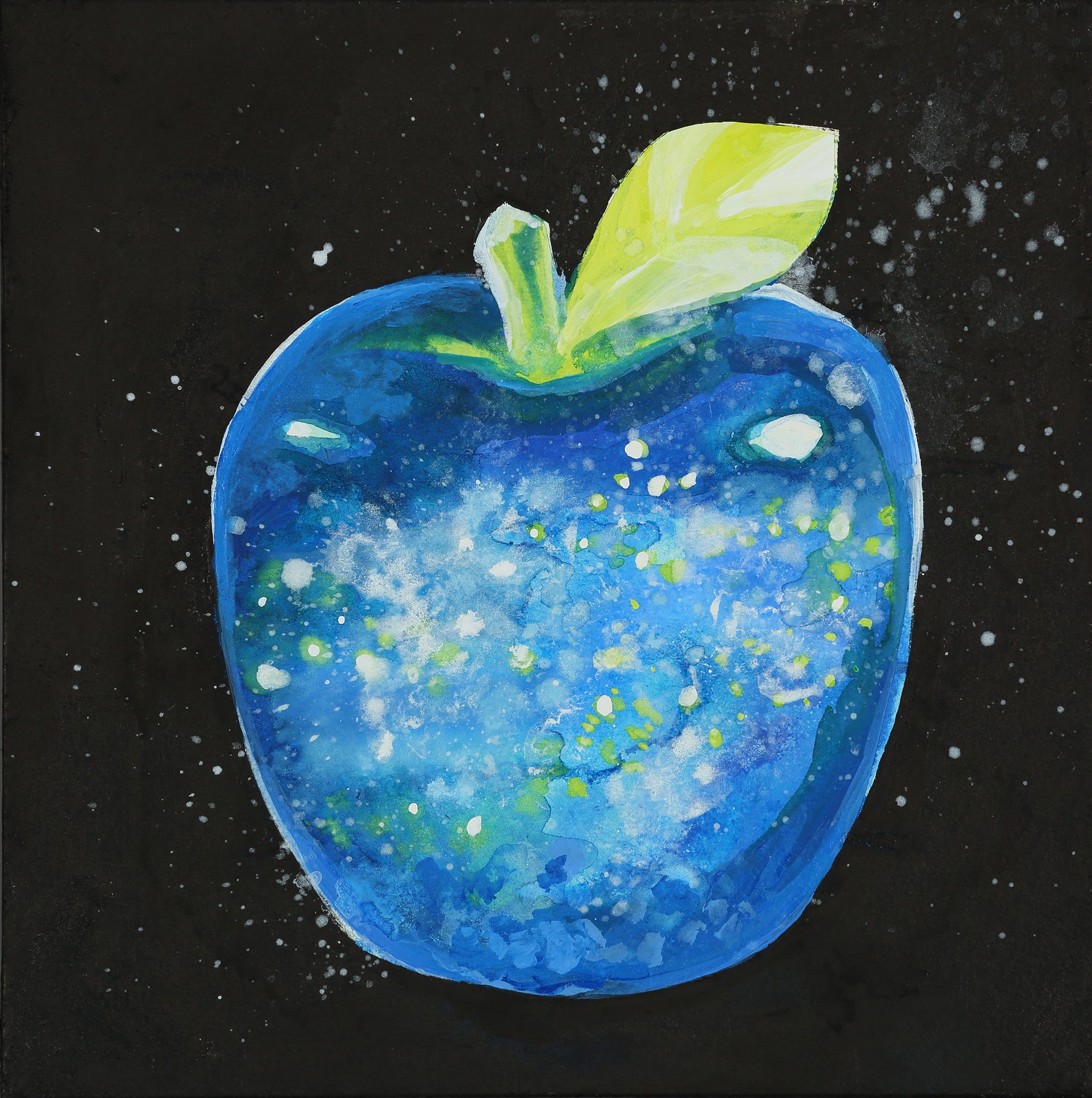 水彩画「青いリンゴ」18.5かける14.2 cm