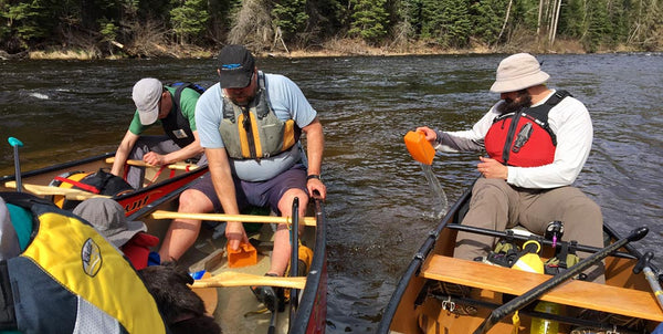 Bailing canoes