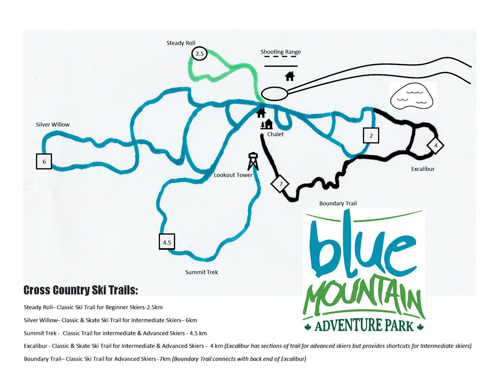 Map of Blue Mountain Ski Trails Saskatchewan