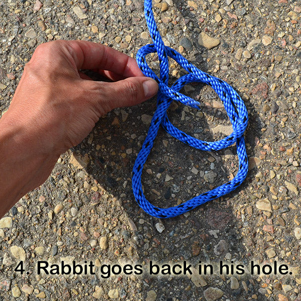 bowline knot rabbit goes back down hole