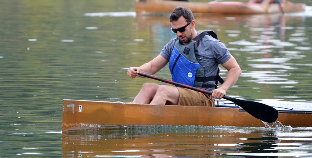 paddler with carbon canoe paddle 