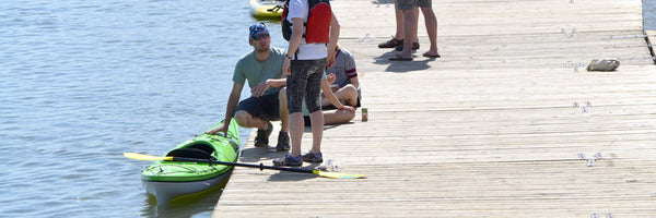 kayak by a dock