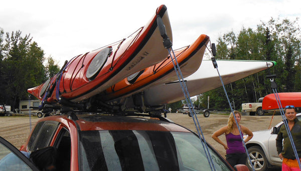 kayak j cradles loaded on cartop
