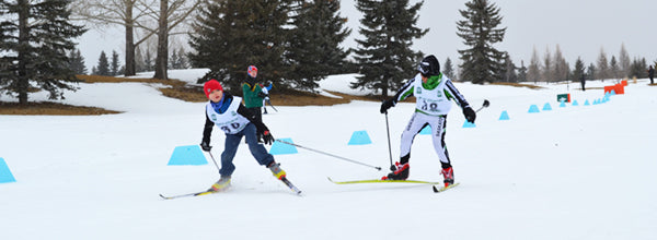 Kids skate skiing