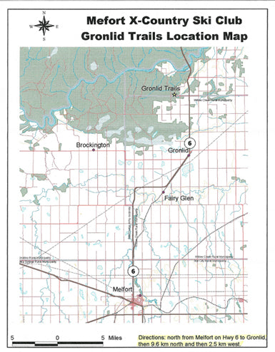 Map to Gronlid ski trails