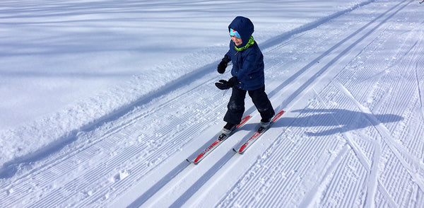 child cross country skiing