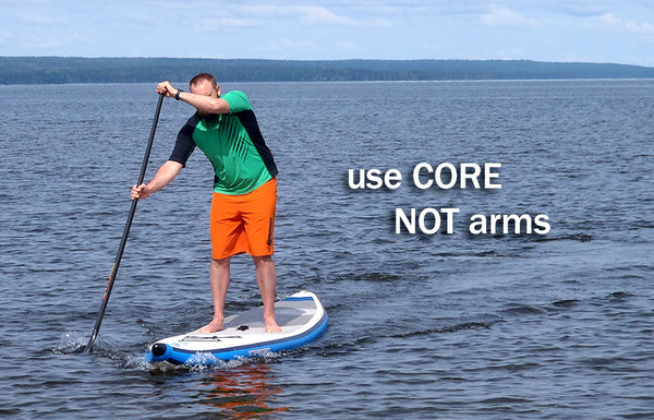 use core not arms paddle technique