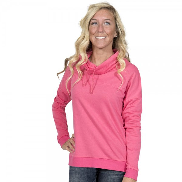 cowl neck pullover sweatshirt