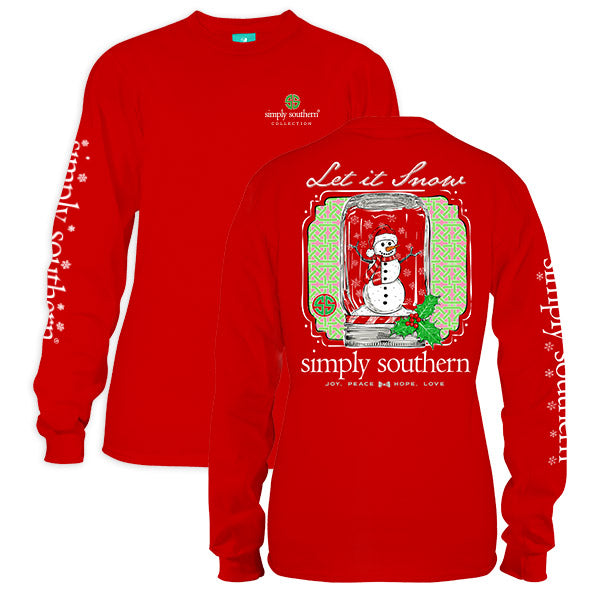 SALE Simply Southern Preppy Let It Snow Holiday Long Sleeve TShirt