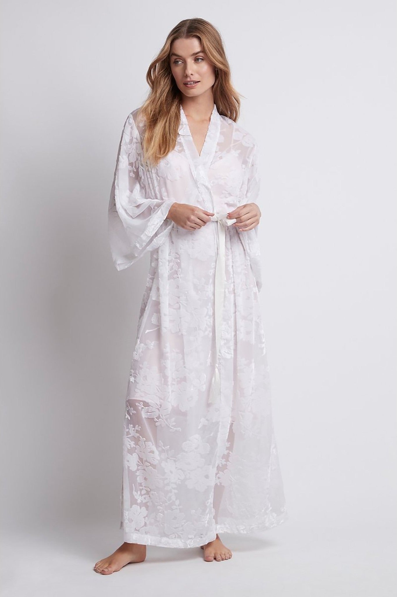 white maxi robe