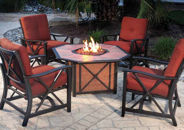 Haywood fire pit chat table