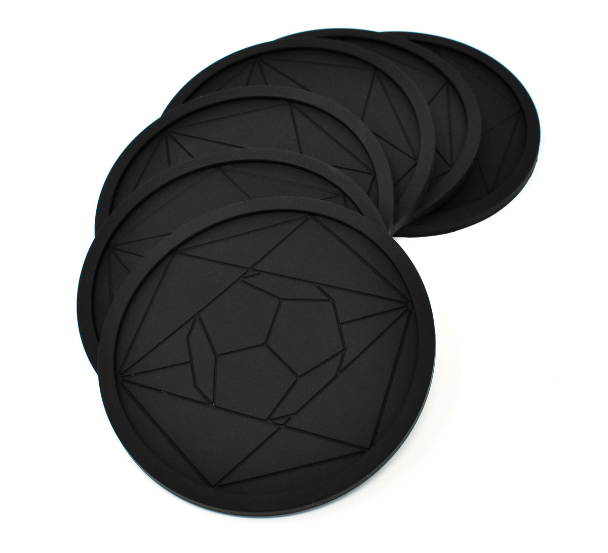 Details about    COASTERS BLACK FLUTED RUBBER  COASTERS TEXTURED BACK  QTY:10 x 100 mm DIA 