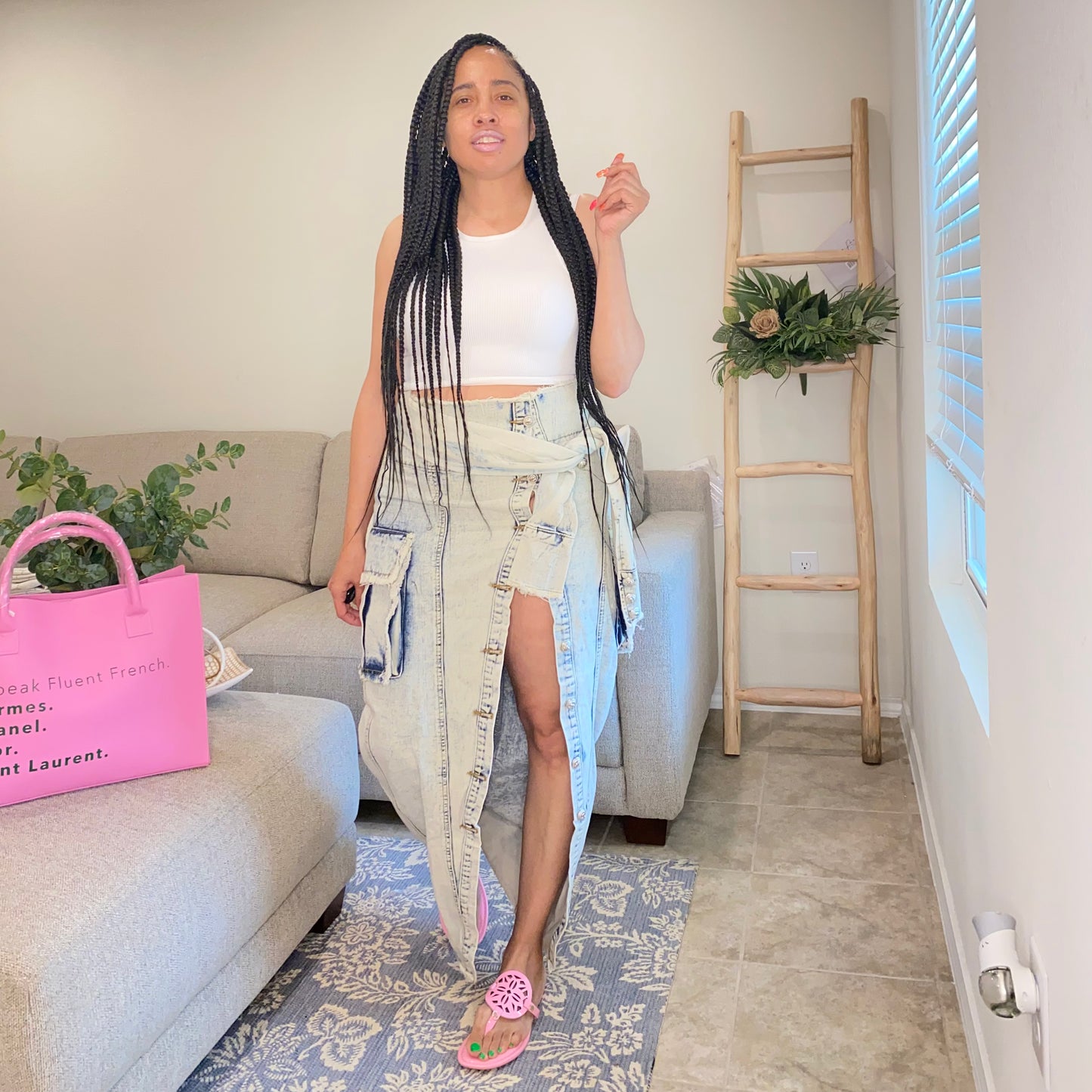 DENIM WRAP SKIRT