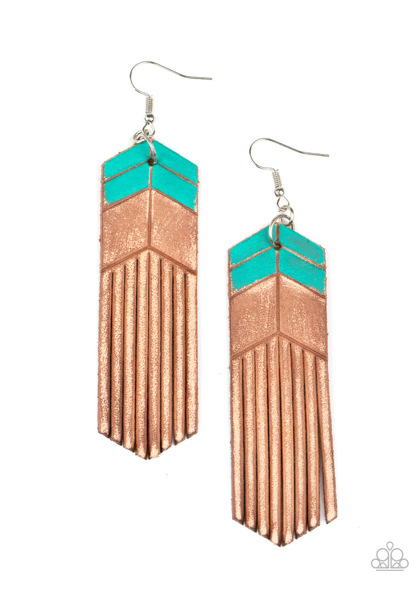 Desert Trails Blue Earrings Paparazzi Accessories Janine's Bling