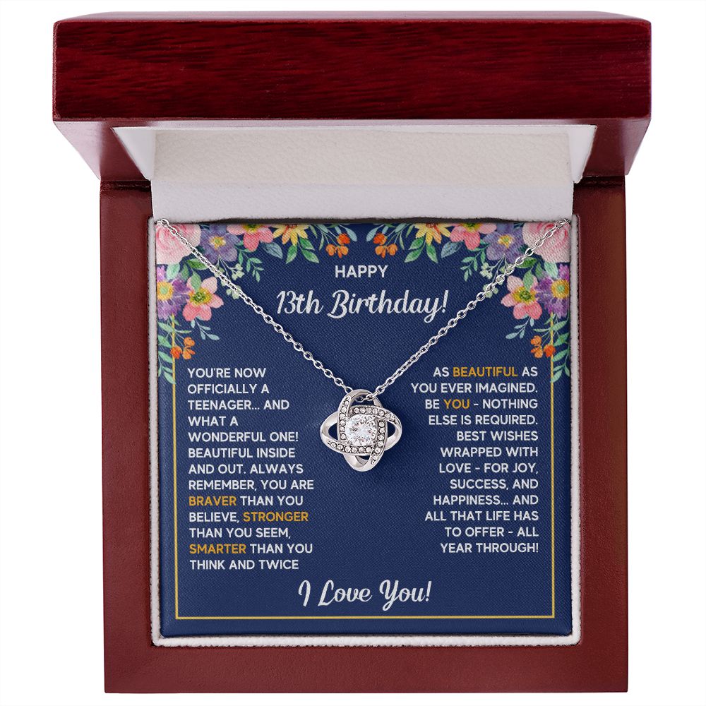 13TH WRAPPED LOVE KNOT NECKLACE GIFT SET