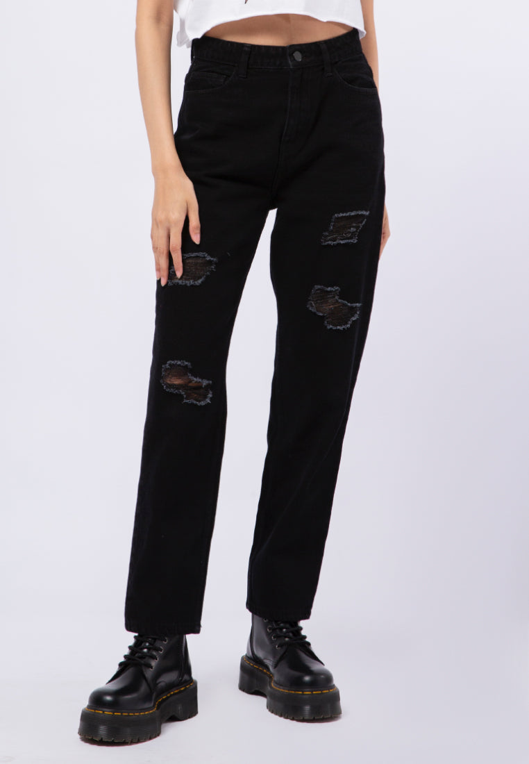 Mid Rise Slouchy Denim Pants