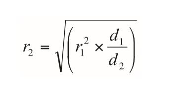 The equation relating orbital diameter and agitation rate.