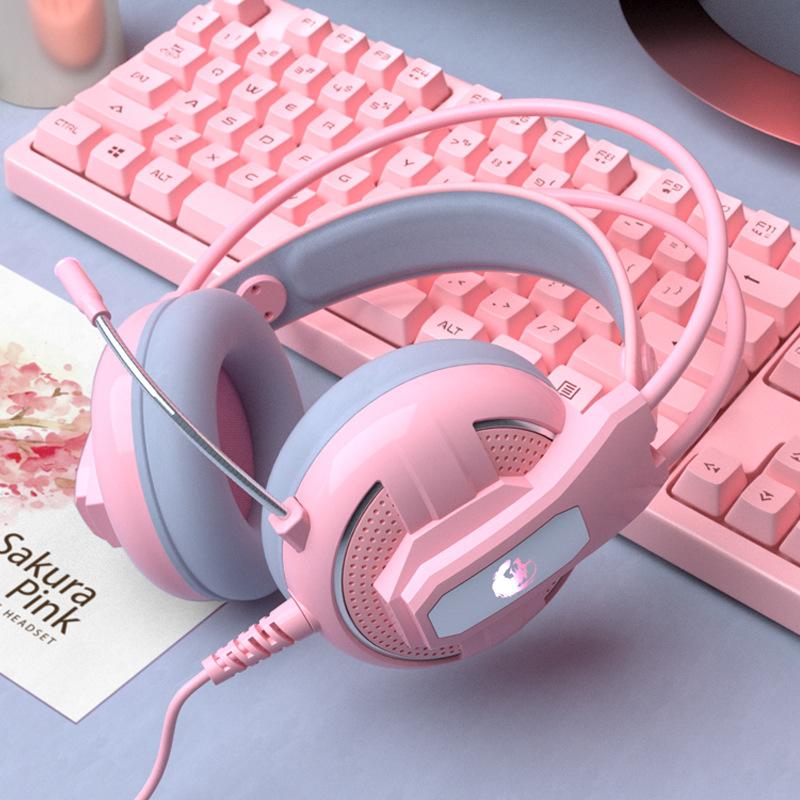 Pink Gaming Headset, Headphones, Pink Gaming Headset, Cute Gaming