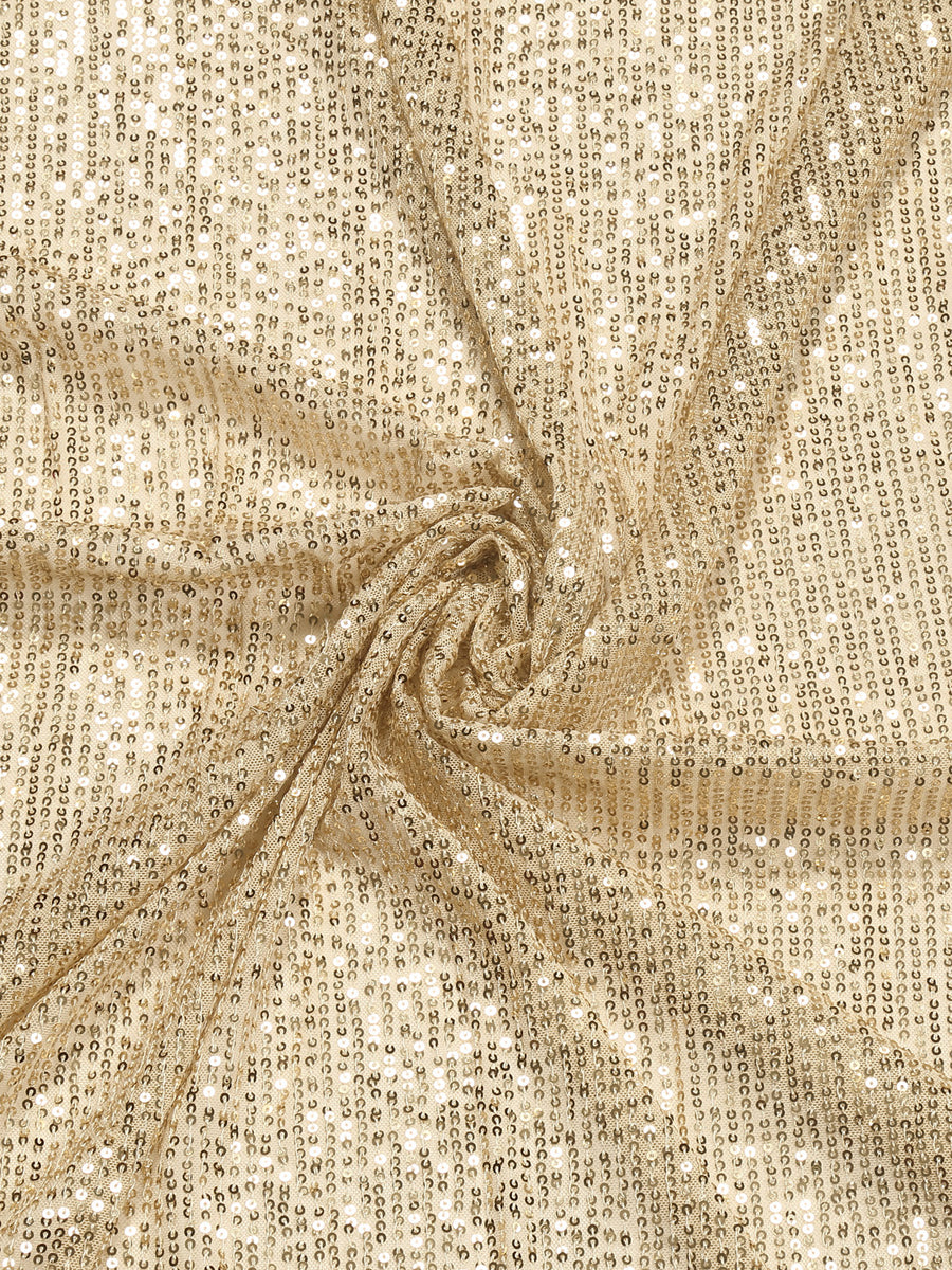 Grey Stretchable Net Fabric With Sequin – Tirumala Designers