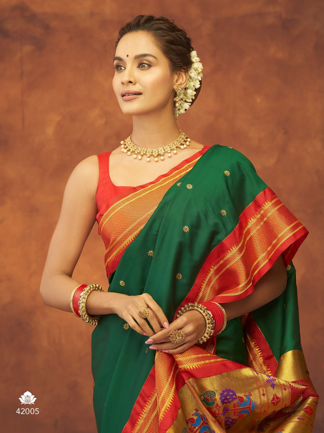Green Color Paithani Pallu |Banarasi Silk Saree| Kotasilk – Kota Silk