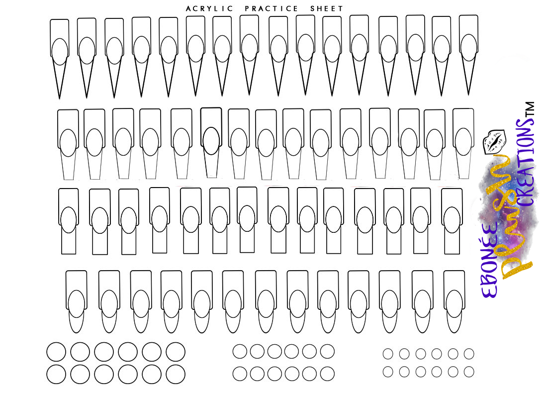 Free Printable Acrylic Nail Practice Sheet Printable Form, Templates