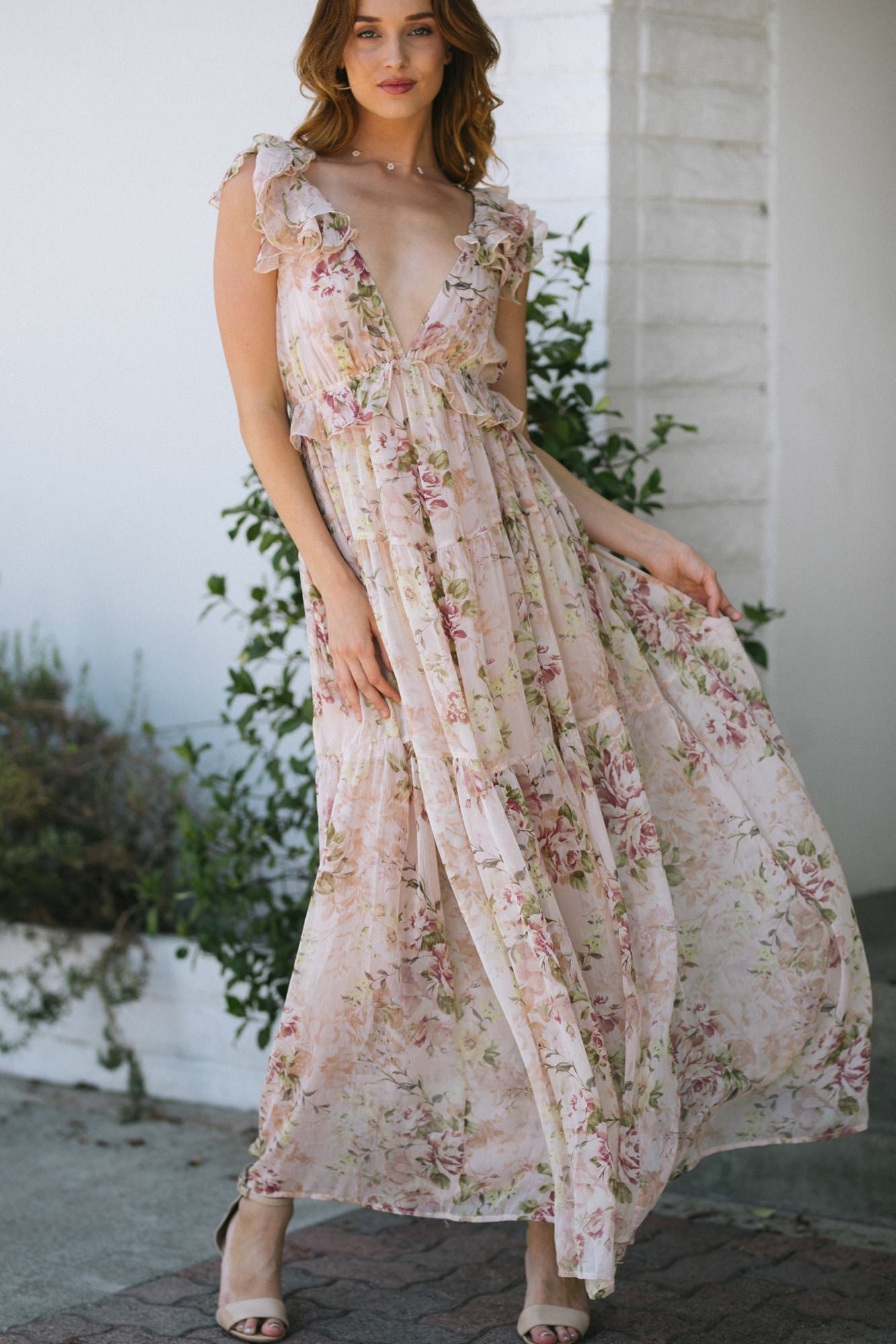 reservering stilte Samuel V-Neck Maxi Dress - Poppy - Morning Lavender Online Boutique