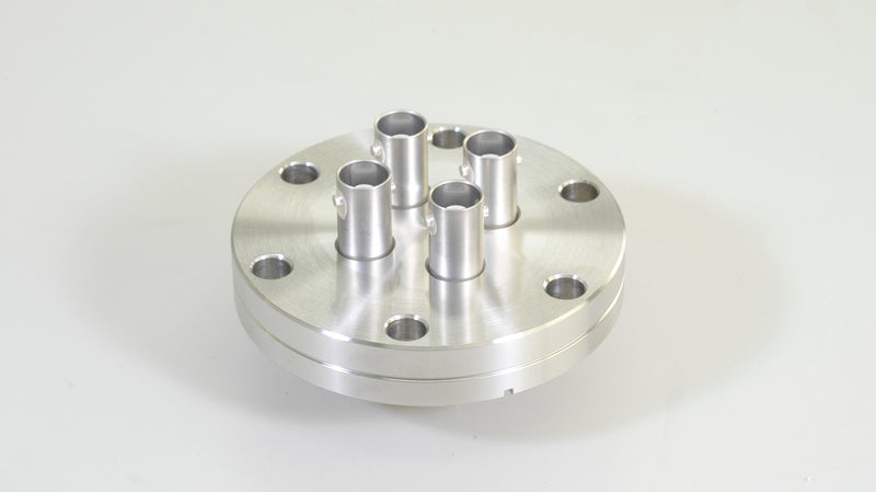 Custom Coaxial Hermetic Connector welded to ICF70 Flange by Globetech