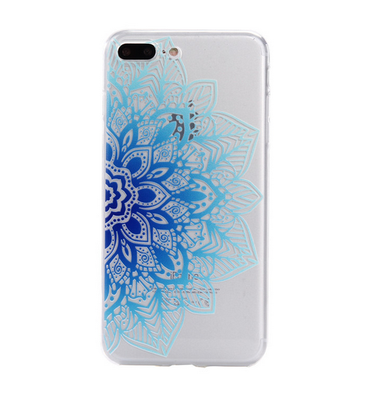 Gradient Color Blue Flower Phone Case Cover For Apple Iphone 7 7 Plus Ihomegifts