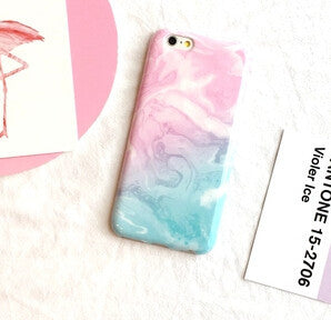 Painted Girl Blue Pink Marble Phone Case For Iphone7 7plus 6s 6 6plus Ihomegifts