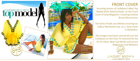 Kittisha Doyle wears Yellow Manhattan Top Winner of Caribbean Next Top Model