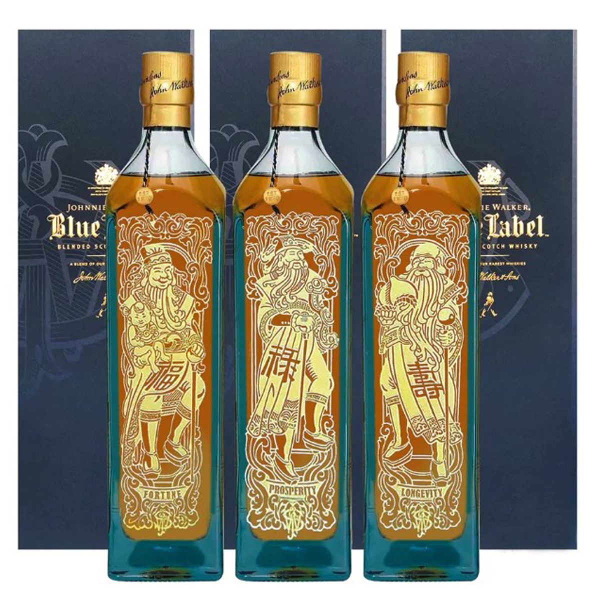 Sitio de Previs Me preparé Canal Johnnie Walker Blue Label 3 Gods Fu Lu Shou Collection – Whisky and Whiskey