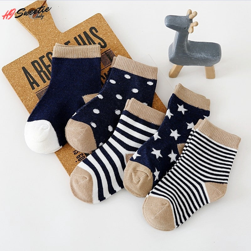 5 Pairs NewBorn Baby Boy Girl Cartoon Cotton Socks Infant Toddler Kids Cute Sock