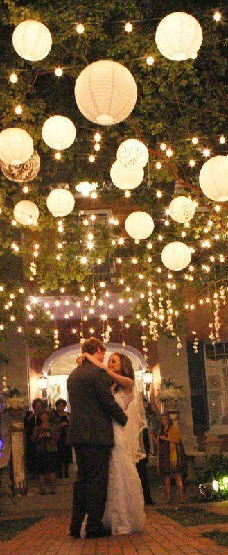 white wedding paper lanterns