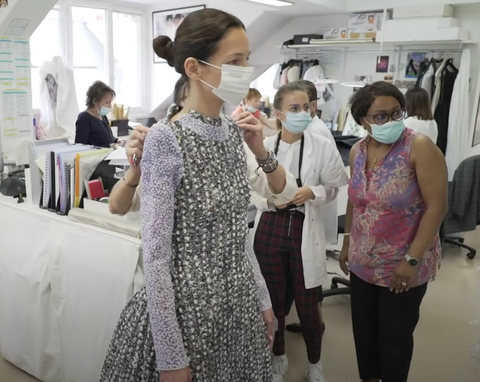 Chanel fitting on live mannequin Collection 2021 (from Loic Prigent's video reportage on YouTube)