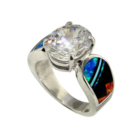 Brilliant CZ and Opal Ring by David Rosales