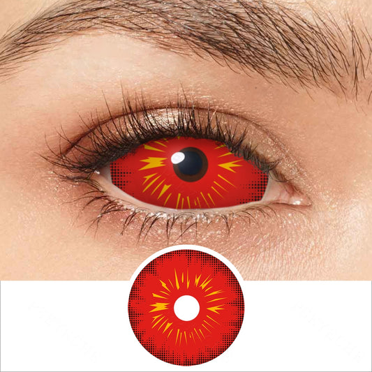 All Red Fire Sclera Contacts - PsEYEche