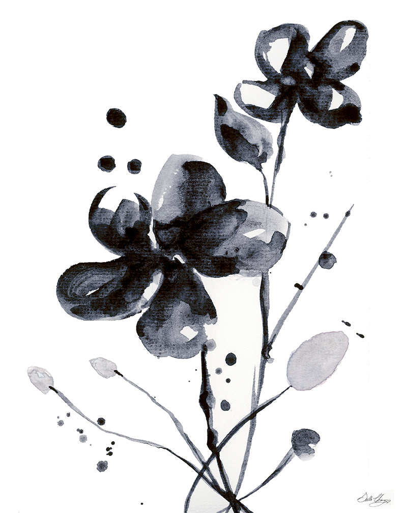 chinese flower paintings black and white
