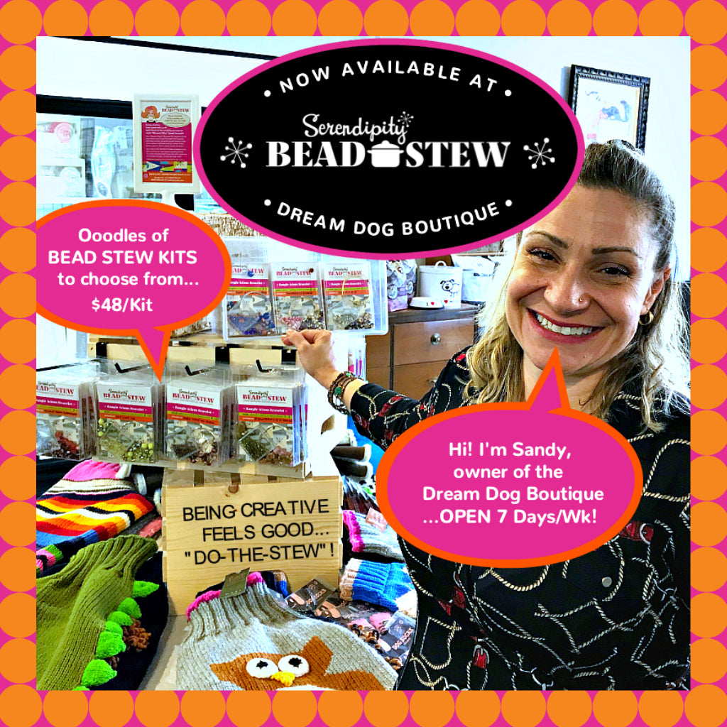Just in time for Christmas, the Dream Dog Boutique in Calgary is now stocking a wonderful selection of Suzie Q Studio's Serendipity BEAD STEW Bracelet-Making Kits. 