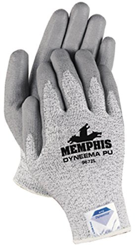 MCR Safety 9672HVOM  Nylon/Spandex Dyneema Shell Gloves with High Vis Latex Crinkle Palm Medium 1-Pair Orange
