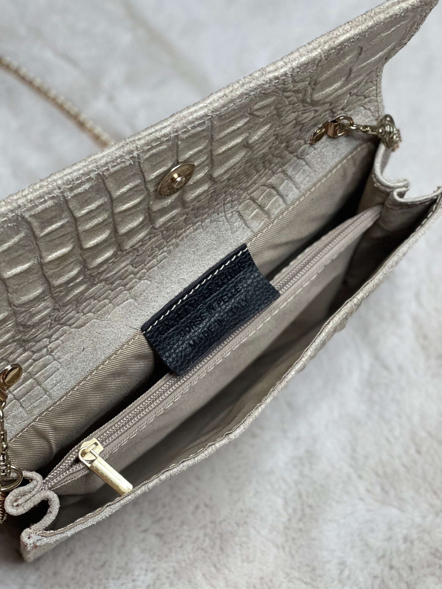 Annabelle Leather Croc Purse