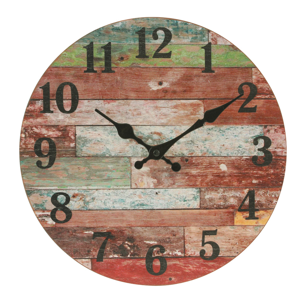 Rustic Farmhouse Worn Wood Clock 12 Inch Stonebriar Collection