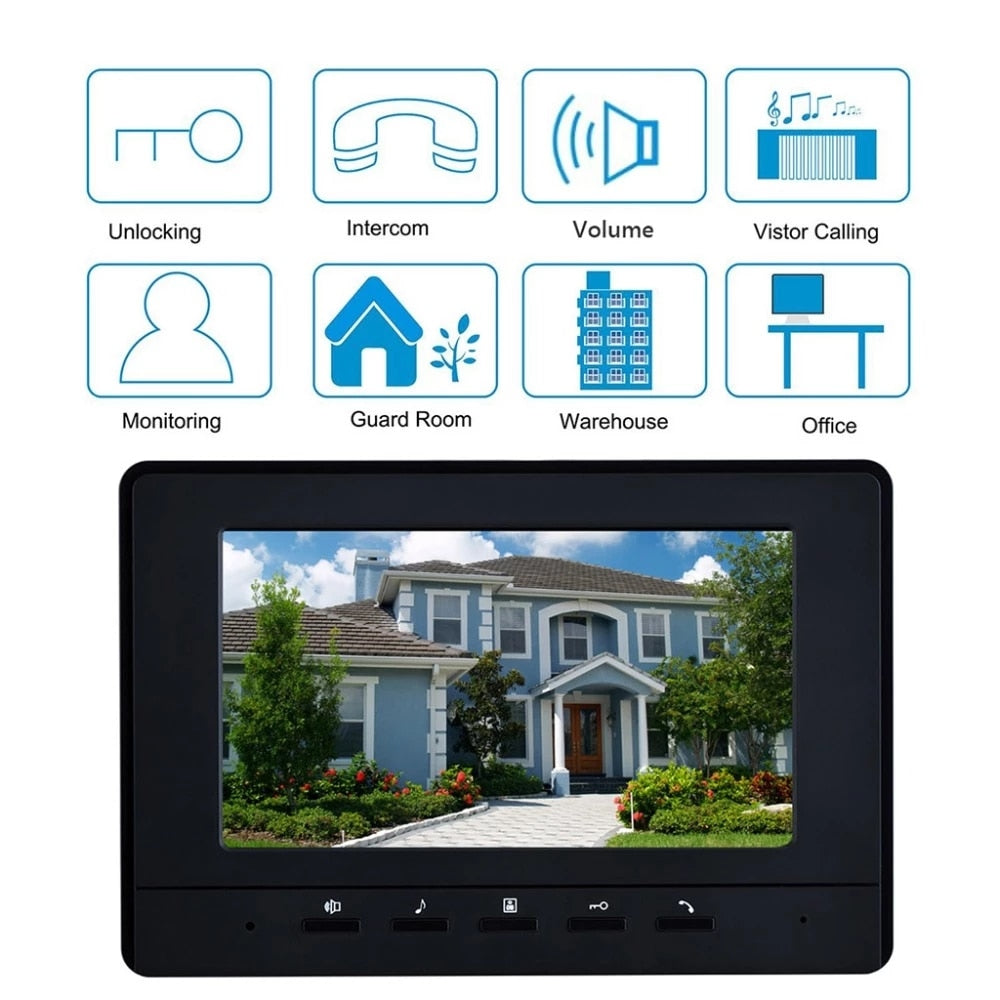 AnjieloSmart 7'' Color Video Intercom RFID Card Camera Video Doorbell with 2 / 3 / 4 Monitors (70H530234)