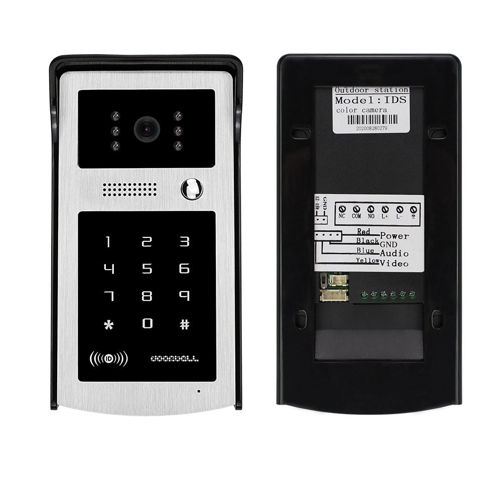 7" Home Wired Video Intercom RFID Video Camera Door Phone Intercom System for Apartments Security Support Card Password Unlock
