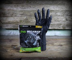 Megaman Absorbent Lined Black Nitrile Gloves