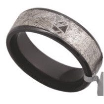 Meteorite Ring Inlay with Less Common Coloring and Pattern