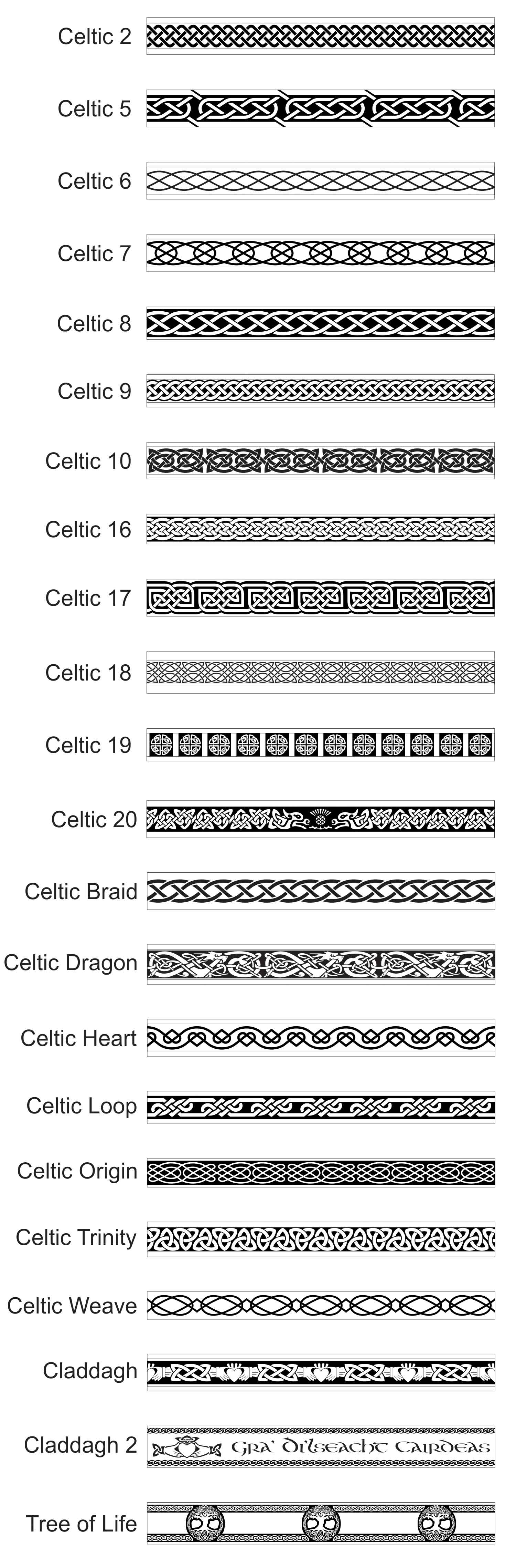 Available Celtic Patterns