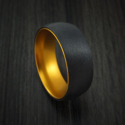 Black Zirconium with Gold Anodized Sleeve Custom Made Band Choose Your Color