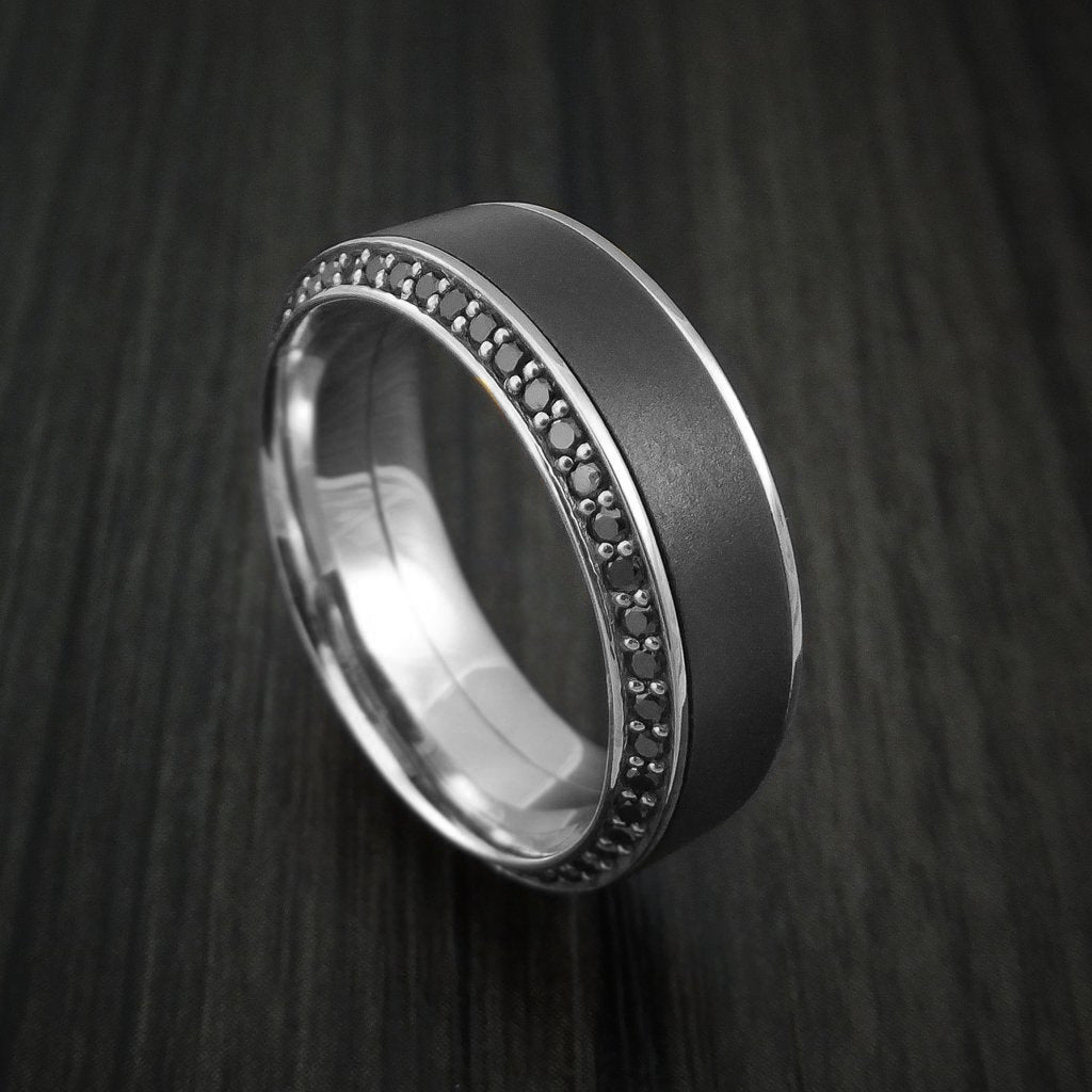 mens black diamond rings