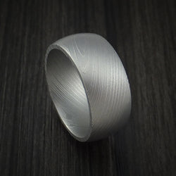 Damascus Steel Ring with Bead Finish